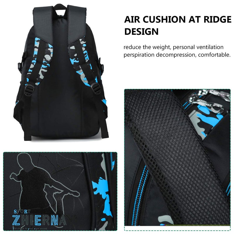 goldwheat School Backpack for Boys Cool Camouflage Bookbags with Lunch Box Pencil Case 3pcs for Middle School - Image 4